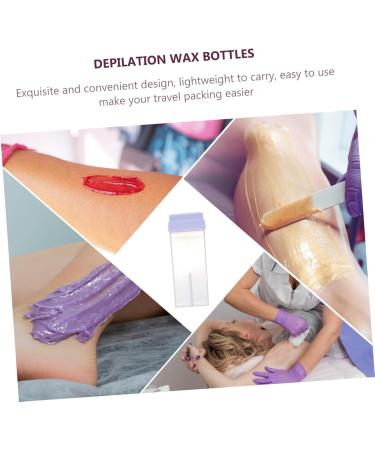 Beavorty 2-Piece Hair Removal Wax Bottles - Plastic Drum Spender Container for Cosmetics & Depilatory Wax - Buy Online on SooperMarket.com