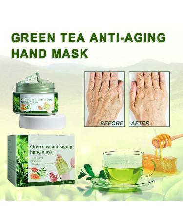 Green Tea Anti-Wrinkle Hand Mask - Hydrating Peel Off Hand Wax for All Skin Types (3 Pieces) - Nourish & Repair Calluses - Buy Online on SooperMarket.com
