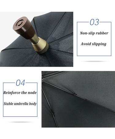 Walking Stick Umbrella 2-in-1 Multifunction Crutch Umbrella with Non-Skid Foot Self Protection Cane Umbrella for Men and Women Gift Black - Buy Online on SooperMarket.com