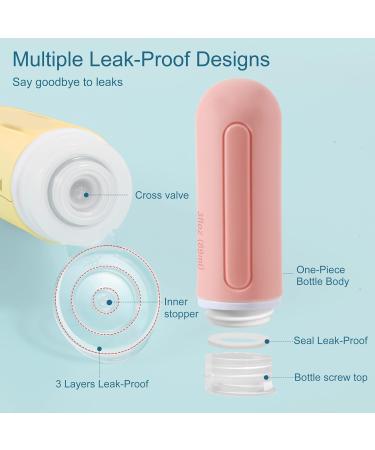 Peoyoye Travel Bottles Set - 89ml Silicone Containers for Toiletries Shampoo & Travel Essentials with Bag & Labels - Perfect for International Travel - Buy Online on SooperMarket.com