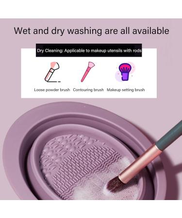 Jomewory Makeup Brush Cleaner Cosmetic Brushes Scrubber Bowl Portable Cleansing Mats Washing Tool For Women's Brushes Sponge and Puff Purple - Buy Online on SooperMarket.com