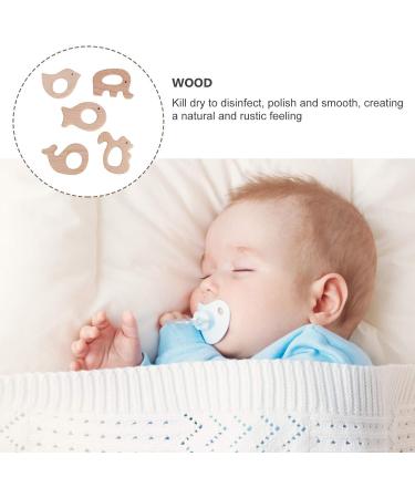 Amosfun 5pcs Wooden Baby Teether Toys - Animal Shape Chewing & Grasping Toys (Khaki) - Buy Online on SooperMarket.com