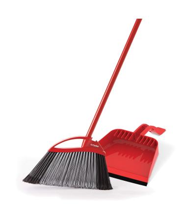 O-Cedar Pet Pro Broom & Step-On Dustpan PowerCorner, Red PowerCorner Pet Pro Broom & Dust Pan