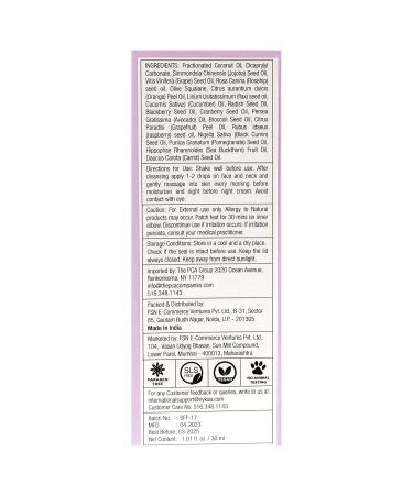 Nykaa Naturals Skin Potion Superfoods Facial Oil - Hydrating & Fortifying Face Oil for Dry Skin - Clear Clogged Pores - 1 oz International Shipping - Buy Online on SooperMarket.com