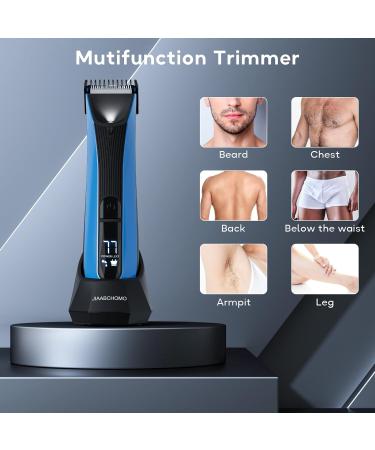 Men's Body Hair Trimmer - IPX7 Waterproof, Wet/Dry Groomer with LED Light & Digital Display - Buy Online on SooperMarket.com