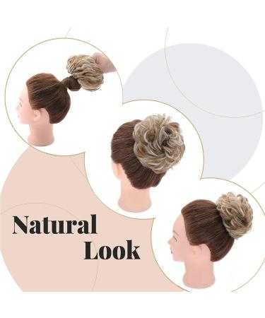 Messy Hair Scrunchies Thick Hair Bun Extensions 45g Coffee Brown mix Bleach Blonde Honey Blond-Bleach Blond - Buy Online on SooperMarket.com