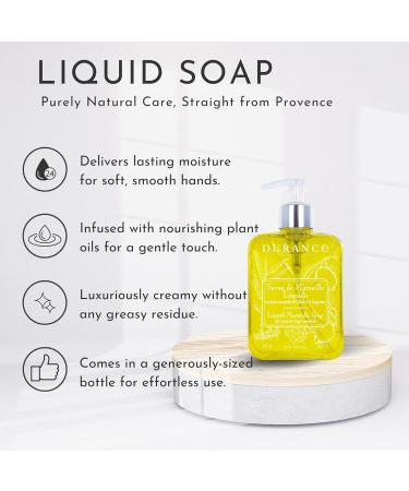 Durance Liquid Marseille Soap With Lemon & Ginger Essential Oils 300ml - Paraben Free Hand Wash - Vegan Friendly - Gently Cleanses & Nourishes - Buy Online on SooperMarket.com