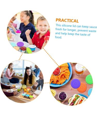 MAGICLULU 24 Pcs Sauce Cup Silicone Lid Dressing Cups Lids Dipping Cups Lids Silicone Covers for Bowls Silicone Cup Covers Spices Dipping Sauce Bowls Lids Fresh Cover Snack Silica Gel Child 6.3X6.3CMx4pcs Assorted Colorx4pcs - Buy Online on SooperMarket.com