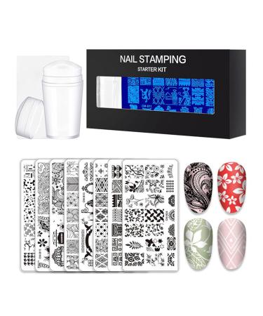 Wirlsweal Nail Art Template Set - DIY Steel Stamp Plate Kit for Nail Salon Decorations - Buy Online on SooperMarket.com
