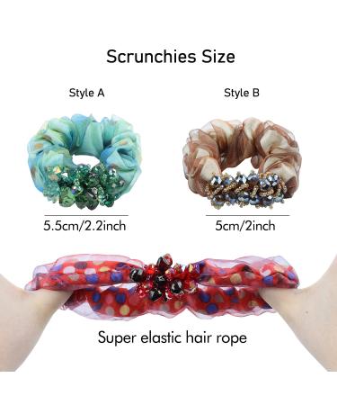 8 Pack Rhinestone Sparkly Lace Hair Bows - Elastic Bands for Women and Girls - Buy Online on SooperMarket.com