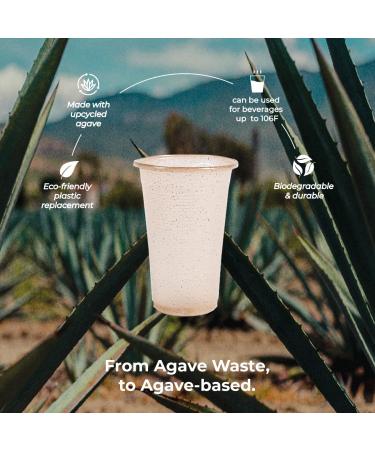 Sustainable Agave Co - Agave Fiber Cups - Plastic-Free Biodegradable Compostable Plant-Based - Clear 12 Ounce - 100 Count - Buy Online on SooperMarket.com