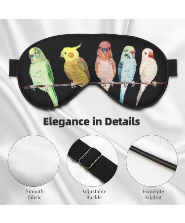 Buy SSIMOO Colorful Parrots Soft Sleep Eye Mask | Breathable Female Eye Patch for Travel & Relaxation - Black - International Shipping Available - Buy Online on SooperMarket.com
