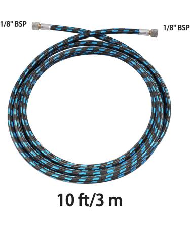 SAGUD 10ft Nylon Braided Airbrush Hose with 1/8 Size & Adapter for Most Airbrush Kits - Buy Online on SooperMarket.com