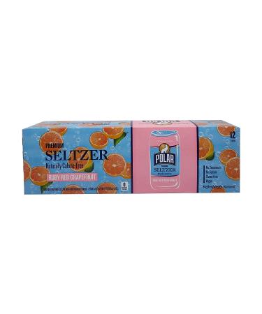 Polar Seltzer Water Ruby Red Grapefruit 12 fl oz 12-Pack - Refreshing Citrus Sparkling Water - Buy Online on SooperMarket.com