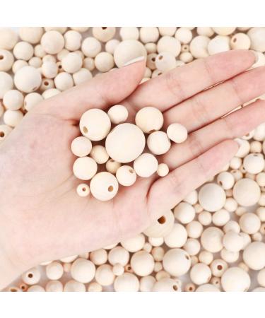 UOONY 800pcs Wooden Beads for Crafts - 7 Sizes Unfinished Natural Wood Bulk Beads for Garland, Macrame, Jewelry Making, DIY Farmhouse Decor - Buy Online on SooperMarket.com