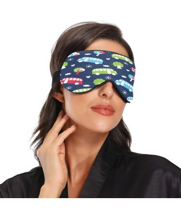WELLDAY Bus Pattern Sleep Mask | Soft Comfort Blindfold for Men and Women | Adjustable Strap | Blockout Light for a Restful Sleep - Buy Online on SooperMarket.com