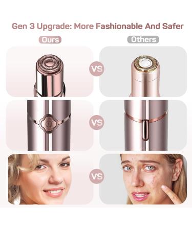 USB Rechargeable Flawless Facial Hair Remover for Women - Painless, Waterproof Hair Removal Device with LED Light - Includes Flannel Bag - Gold Finish - Buy Online on SooperMarket.com