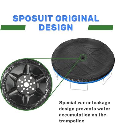 Sposuit 12/14/15ft Trampoline Cover - Rainproof UV Resistant Protection for Round Trampolines | Wear-Resistant Gravity Material | 12 FT - Buy Online on SooperMarket.com