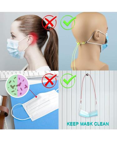 12-Color Pack Unisex Adjustable Length Face Mask Elastic Lanyard Strap Convenient Neck Cord Slider Retainer Pressure Relief Ear Loop Extender Holder Lobster Claw Clasps Polyester Fabric Adult and Kid - Buy Online on SooperMarket.com