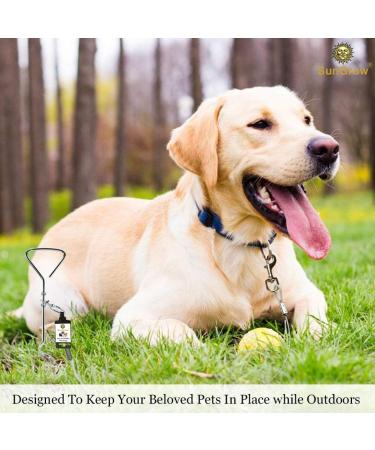 SunGrow Heavy-Duty Steel Dog Tie-Out Cable and Stake Spiral Ground Anchor Spike with 360 Rotating Ring Dog Tether Travel Accessories Outdoor Yard Camping Accessories for Dogs up to 80 Pounds - Buy Online on SooperMarket.com