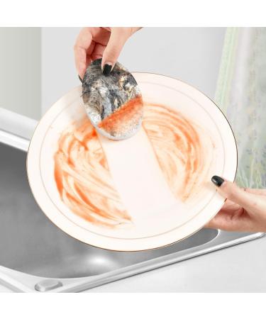 Kigai Sketch Wolf Scrubbing Sponge 3 Packs Reusable Dish Wash Scrub Sponge Clean Stubborn Oil Stains Anti-Scratch Cleaning Sponge for Kitchen Tableware - Buy Online on SooperMarket.com