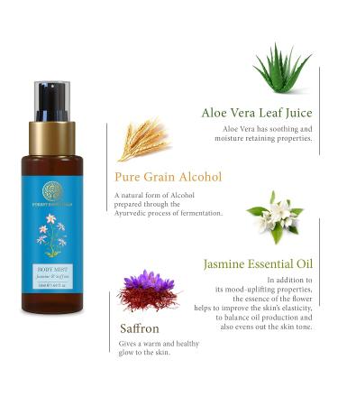 Travel Size Body Mist Jasmine & Saffron 50ml (Body Spray) - Buy Online on SooperMarket.com