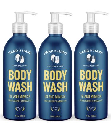 Hand in Hand Body Wash Gentle Cleanser For All Skin Types 10 Fl Oz Fresh Coconut & Mango Leaf Island Mimosa Scent 3 Pack Island Mimosa 10 Fl Oz (Pack of 3)