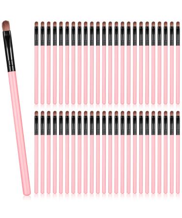 48 Pieces Small Concealer Brush Flat Lip Concealer Brushes Portable Eyebrow Brush Concealer Makeup Brush Synthetic Fiber Lip Brush Beauty Makeup Tools for Concealing Blending Setting Buffing (Pink)