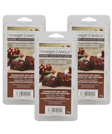 3X Yankee Candle Fragranced Wax Melts Tarts 18 Cubes (3x75g) Red Velvet Brownie