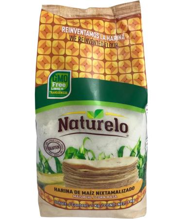 NATURELO 1kg Nixtamalized Cornmeal - 100% Natural Corn Harina de Maiz Nixtamalizado - Buy Online on SooperMarket.com