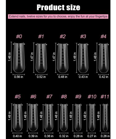 Kalolary 120pcs Dual Nail System Forms - Full Cover Gel Nail Tips for Acrylic Nail Art Extension 12 Sizes with Scale - Buy Online on SooperMarket.com