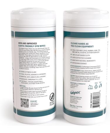 Wipex Fitness Equipment Wipes - Natural Plant-Based Gym Cleaner 50 Count Lemongrass & Eucalyptus - Ideal for Home Gym & Yoga Mats - Buy Online on SooperMarket.com