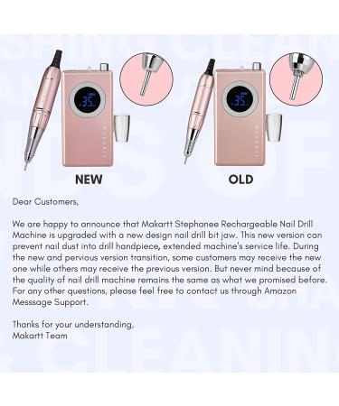 Makartt Rechargeable Nail Drill Electric File Pink Stephanee 35000RMP Professional Kit for Acrylic Nails & Poly Gel - B-18 - Buy Online on SooperMarket.com