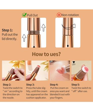 Long-Lasting Contouring Stick with Pillow Applicator - Liquid Contour Wand for Cheeks | Creamy Formula - 15g #01 - Buy Online on SooperMarket.com