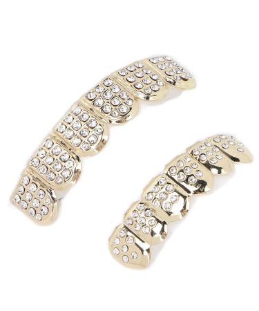 Hip Hop Teeth Set Convenient Hip Hop Teeth Brace for Women for Men for Birthday for Hip Hop Fashion Shows for Halloween Party(gold)