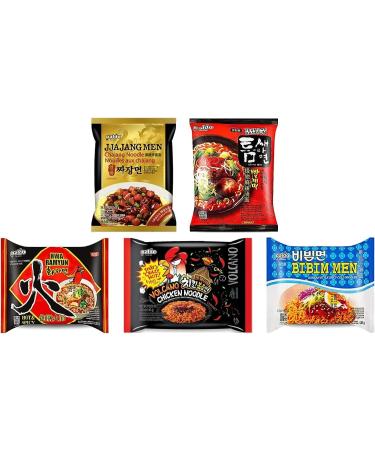 Korean Instant Noodles Ramen Variety Bundle & Chopsticks - Samyang Nongshim Ottogi Paldo Different Assorted Flavours (Pack of 40) by CNMART - Buy Online on SooperMarket.com