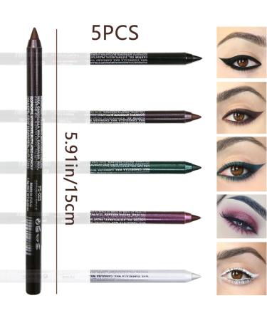 5PCS Eyeliner Pencil 5 Colors Waterproof Neon Eyeliner Waterproof Eyeliner Long-Lasting Gel Eye Liner Portable Eye Makeup for Girl Women Waterproof Eyeliner Eye Makeup Gel Eye Liner - Buy Online on SooperMarket.com