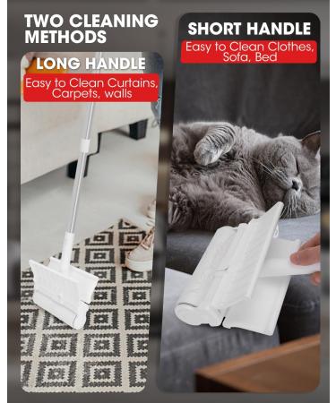 Large Floor Lint Roller for Pet Hair - Extra Sticky 6.3" Wide Long Handle 300 Sheets - Ideal for Clothes Sofa & Bed - International Shipping Available - Buy Online on SooperMarket.com