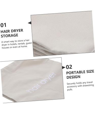 HAPINARY 4pcs Hair Dryer Storage Bag Travel Accessories Bags Drawstring Hairdryer Sack Kit Light Grey Fabric - Buy Online on SooperMarket.com