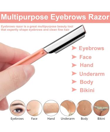 4-Piece Eyebrow Razor & Facial Hair Remover Set | Multi-Purpose Dermaplaning & Cosmetic Care for Men & Women - Portable Hair Clipper - Buy Online on SooperMarket.com