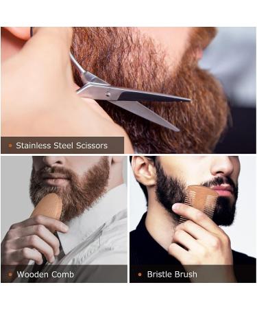 6-in-1 Beard Growth Kit with Oil, Balm, Wash, Brush, Comb & Scissors - Beard Care Gift for Men - Buy Online on SooperMarket.com