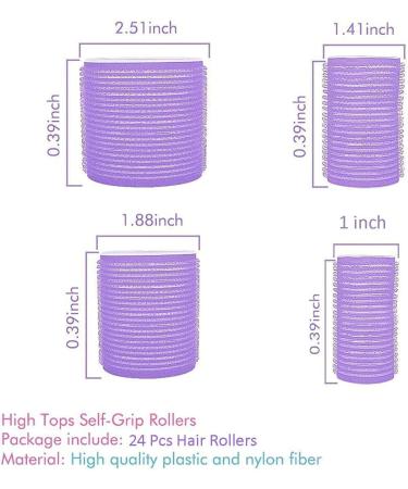 Jumbo Hair Rollers Set Hair Rollers Self Grip Curlers For Long Hair No Heat Curlers Heatless Hair Rollers With Clips & Comb 24 Packs (Purple 24Pcs) - Buy Online on SooperMarket.com
