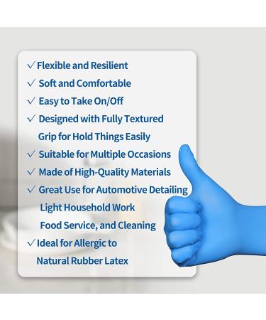 Nitrile Gloves 100Pcs 1000 Pcs Disposable Blue  Small/Medium/Large/XLarge  No Latex No Powder Large (Pack of 100) Blue-100 Pcs - Buy Online on SooperMarket.com