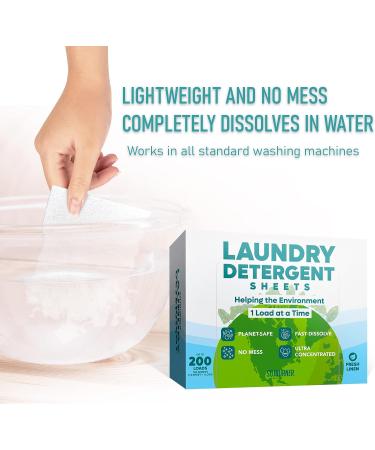 100 Eco-Friendly Laundry Detergent Sheets - Plant-Based Free and Clear Strips for HE Machine - Travel/Home Clothes Washing - Fresh Linen Scent - Buy Online on SooperMarket.com