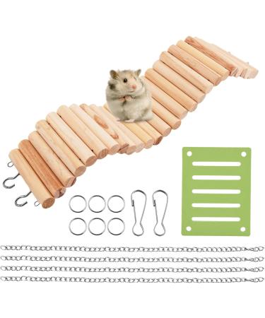 Rat Ladder Bridge Wooden Hamster Climbing Ladder and Swing Small Animal Bendable Fence Climbing Stair Toy Cage Accessories for Bird Parrot Hamsters Chipmunks - Buy Online on SooperMarket.com
