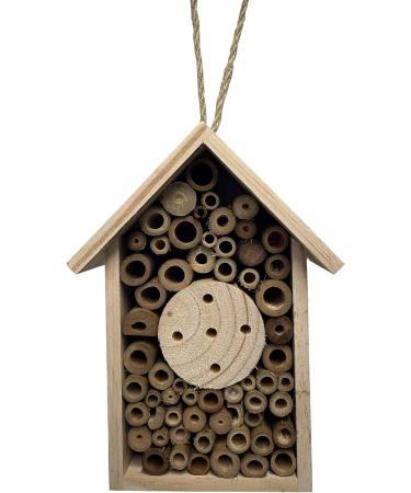 4 x Wooden Bee Butterfly & Insect Hotel Hanging Shelter Garden Nesting Habitat Box Weather Resistant - Buy Online on SooperMarket.com