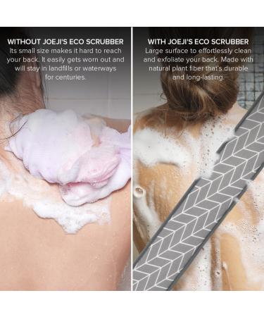 Joeji's Kitchen Eco-Friendly Back Scrubber for Shower - Natural Plant Fibre Vegan Exfoliating Loofah Strap - Double Sided Bath Scrub with Handle - Buy Online on SooperMarket.com