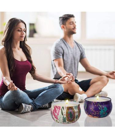 Forest Scented Soy Aromatherapy Candles Set - Stress Relief, Relaxing Aroma for Home, Bath, Yoga - 6 Travel Tins (Bohemian Collection) - Buy Online on SooperMarket.com
