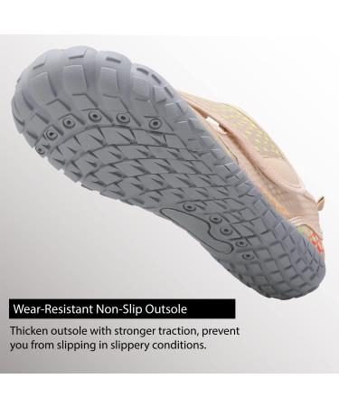 Quick Dry Barefoot Aqua Swim Water Shoes for Women Men - Beach Hiking Diving Boating River Outdoor Sports - Size 8 Women/6.5 Men - Velabeige - Buy Online on SooperMarket.com