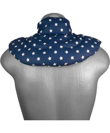 Cozy Neck Pillow with Stand-Up Collar - Stars Blue Linseed Heat Pad for Ultimate Comfort - Buy Online on SooperMarket.com
